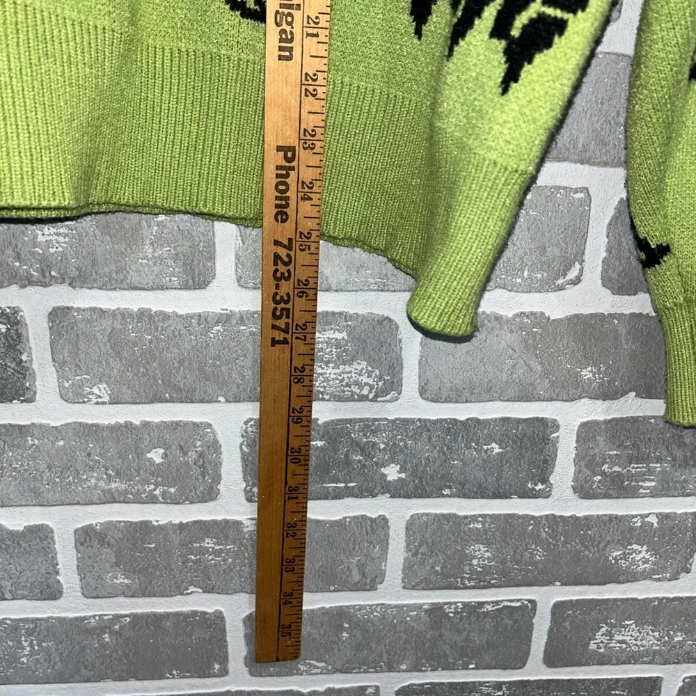 Aelfric Eden Dinosaur Sweater Green Oversized Graphic Knit Y2K Streetwear Sz M/L